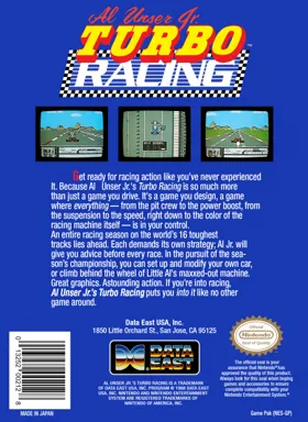 Al Unser Jr. Turbo Racing (USA) box cover back